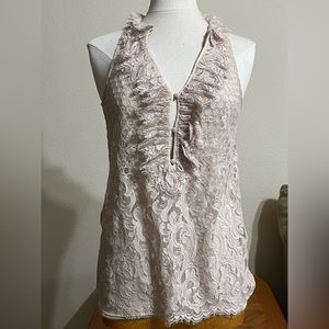 Diane von Furstenburg neutral lace top